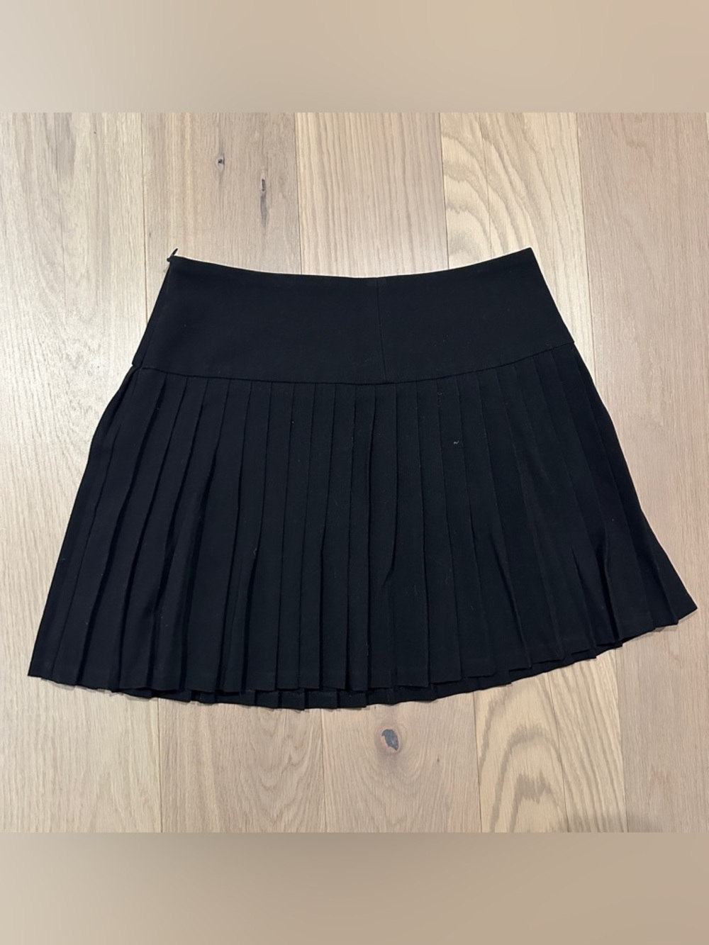 Aqua Black Pleated A-Line Women’s Skirt
